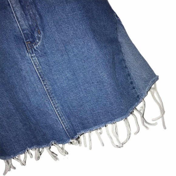 Madewell Patchwork Frayed Distressed Skirt 31 - Picture 5 of 10